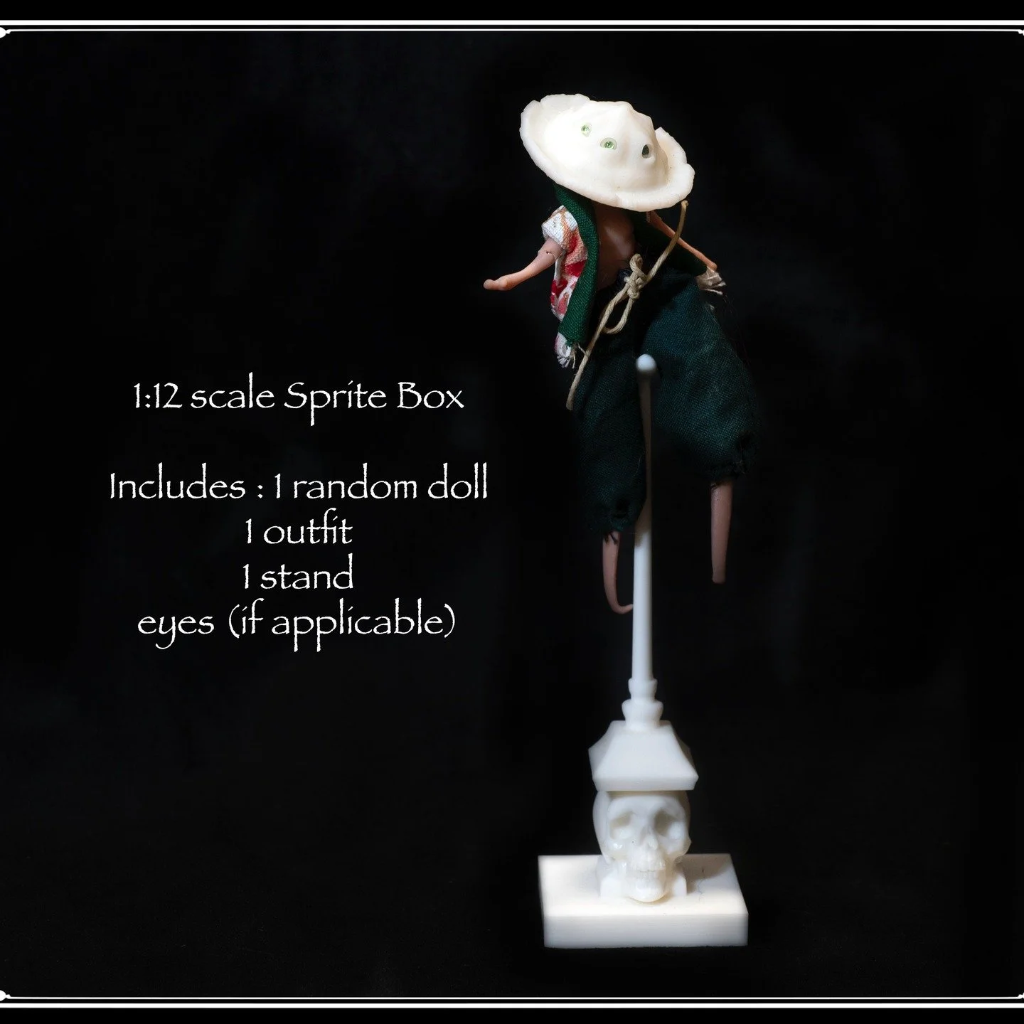 Our 1:12 sprite box has a chance at one of our popular kinoko spores - these little mushrooms are so full of personality even in their tiny size.