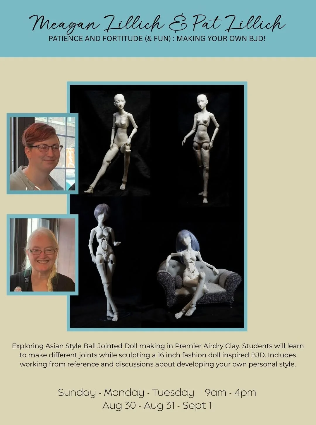 We&rsquo;ll be teaching a BJD class at this year&lsquo;s NIADA Academy Life in Asheville NC. We enjoyed teaching a shorter version last year in Mesa at the mini conference. In this class we hope to show students some basic jointing techniques and way