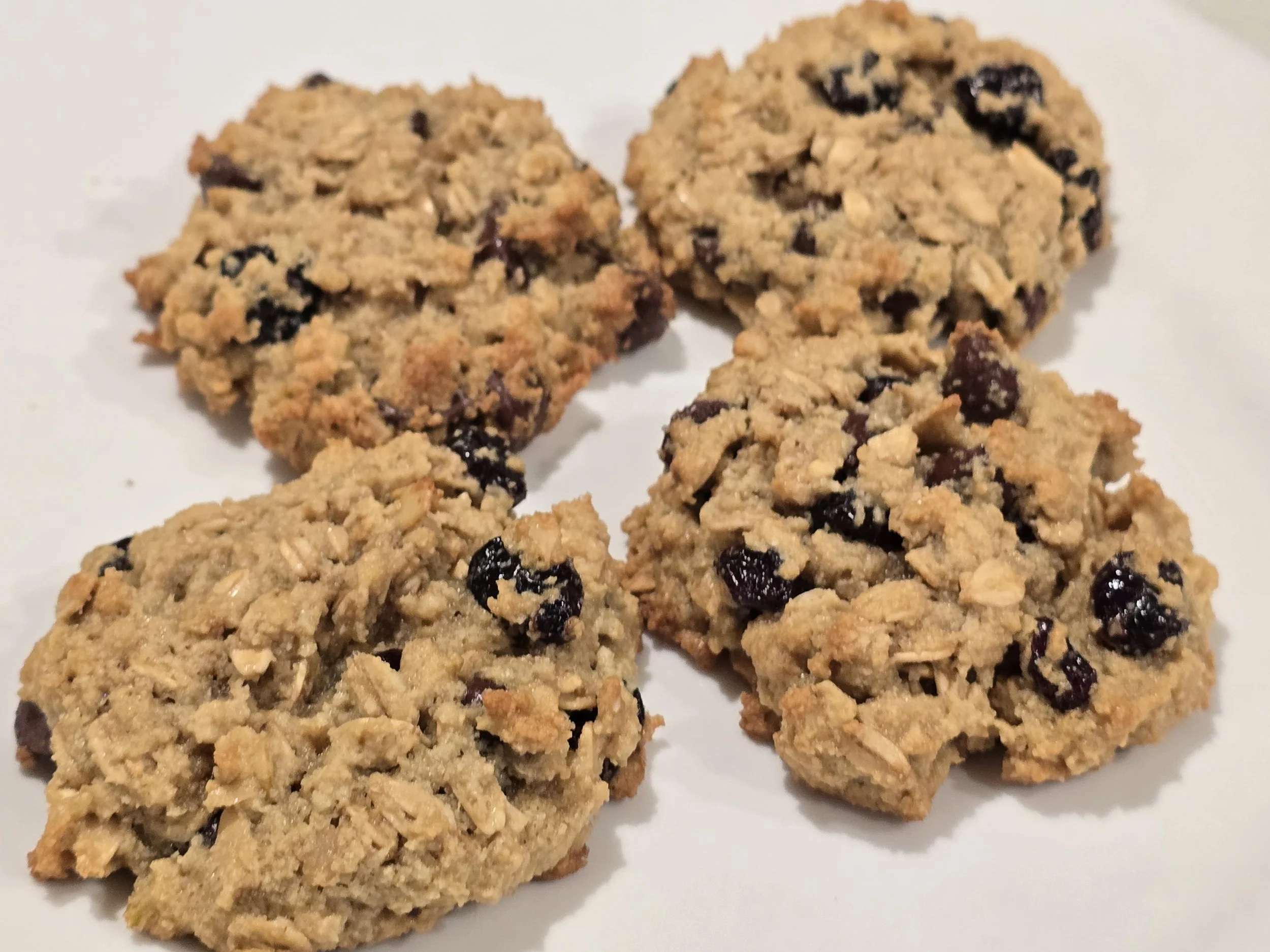 Oatmeal craisin cookies with chocolate (GF)