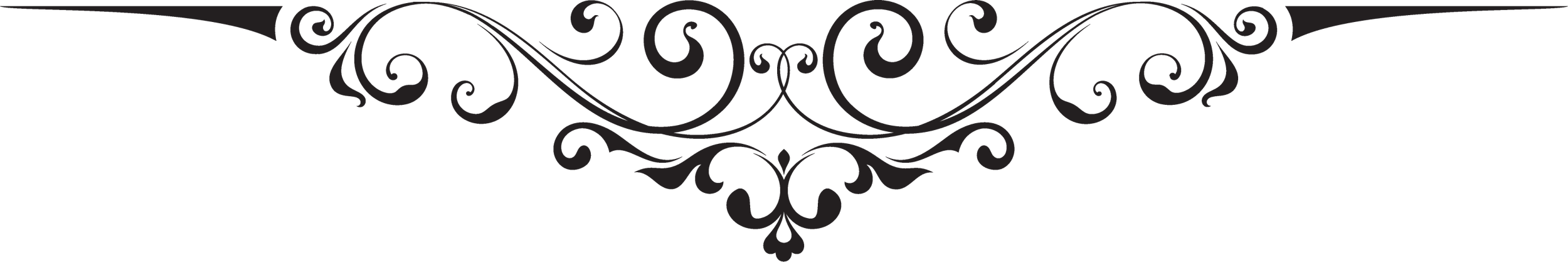 Decorative black floral design on a black background.