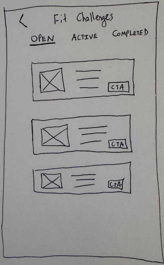 Challenges - Users can toggle between open, active and completed challenges. Short descriptions tell users the parameters of each challenge and allow them to easily join.