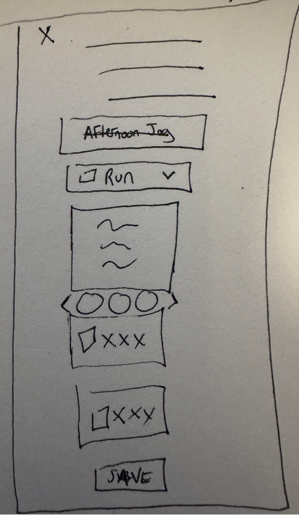 Workout Wrap Up Form - If users choose to End their listening session, they are prompted to review and add additional details to their workout before submitting it.