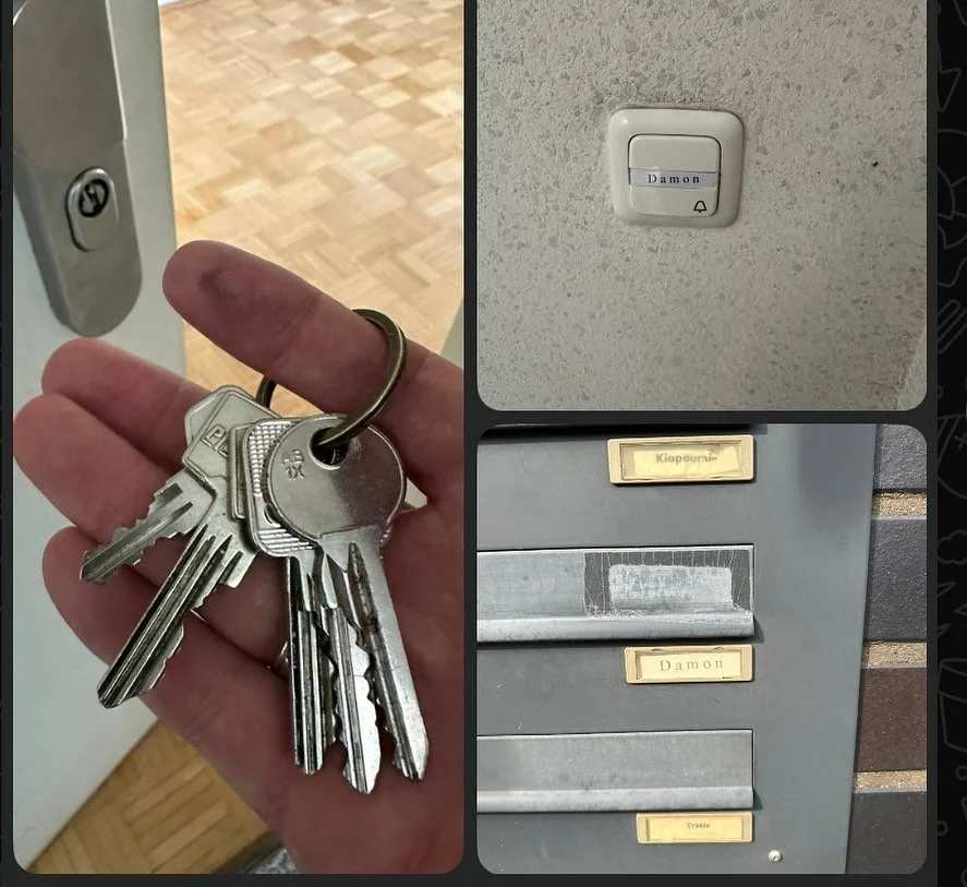 We have an apartment waiting to welcome us in FOUR DAYS!! Our friends picked up the keys today and are graciously moving a few things in to help get us settled when we arrive. Pray for us and the dogs as we get last minute projects done and say &ldqu