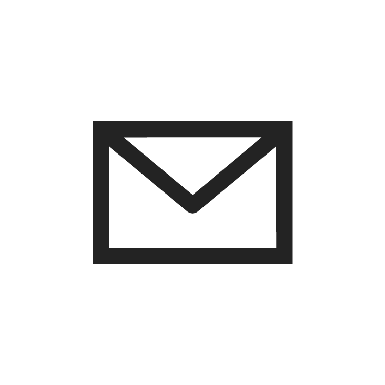 Envelope icon on black background