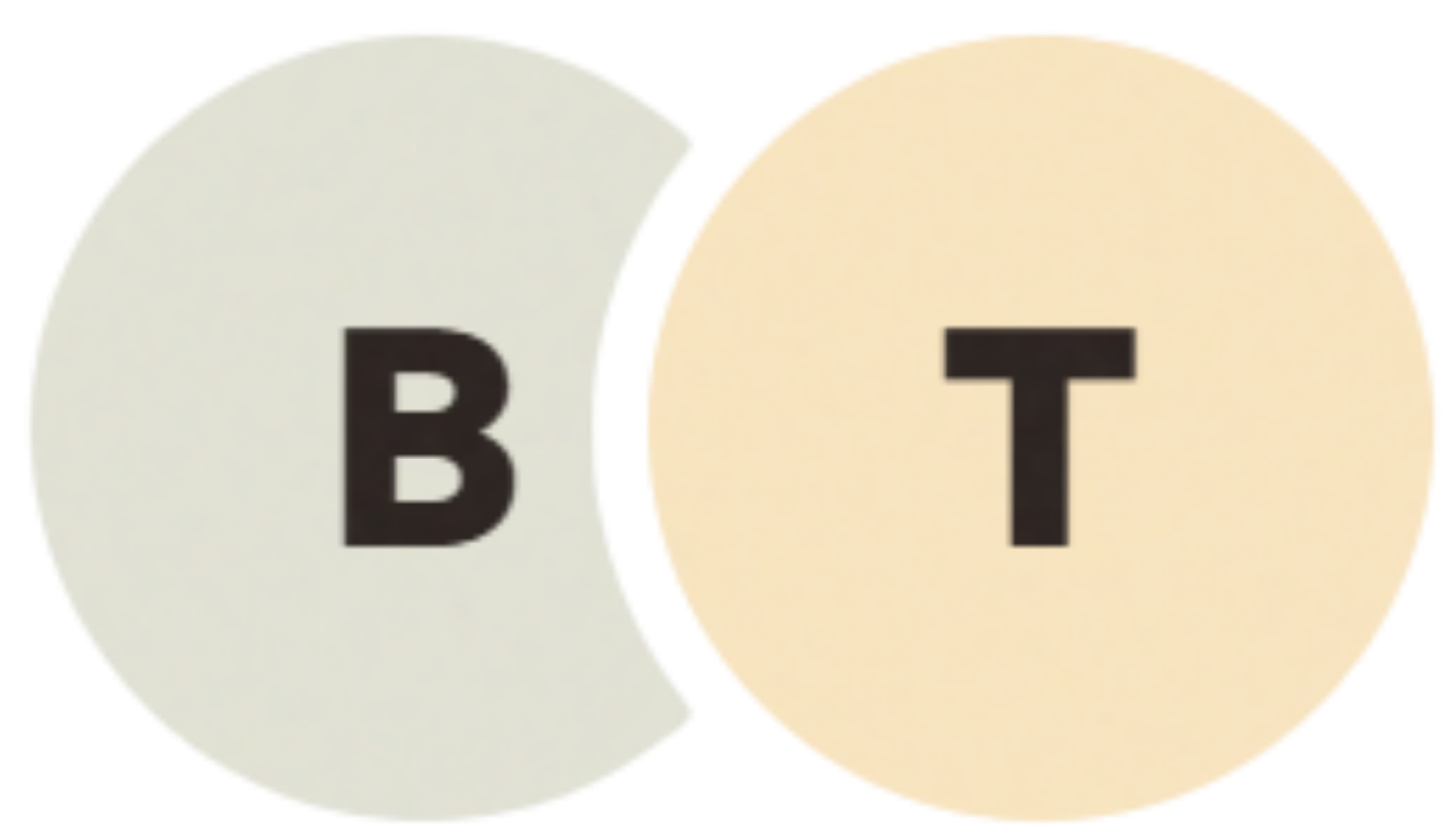 Pill with the letter 'B' and a circle with the letter 'T' on a white background.