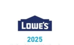 Lowe's 2025 ELT Retreat logo in blue and white with a leaf design.