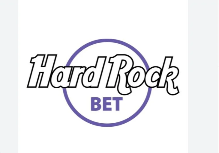Hard Rock Bet logo with the text in black and purple, featuring a purple circle around the words.
