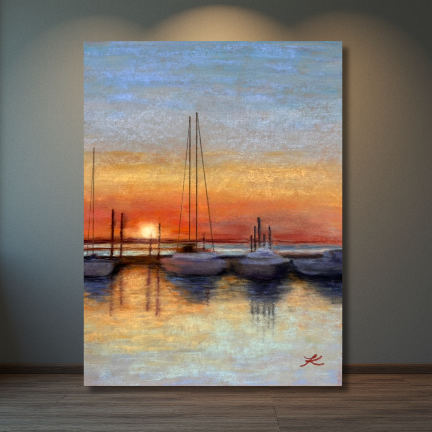"Sunset Mooring" Canvas Print