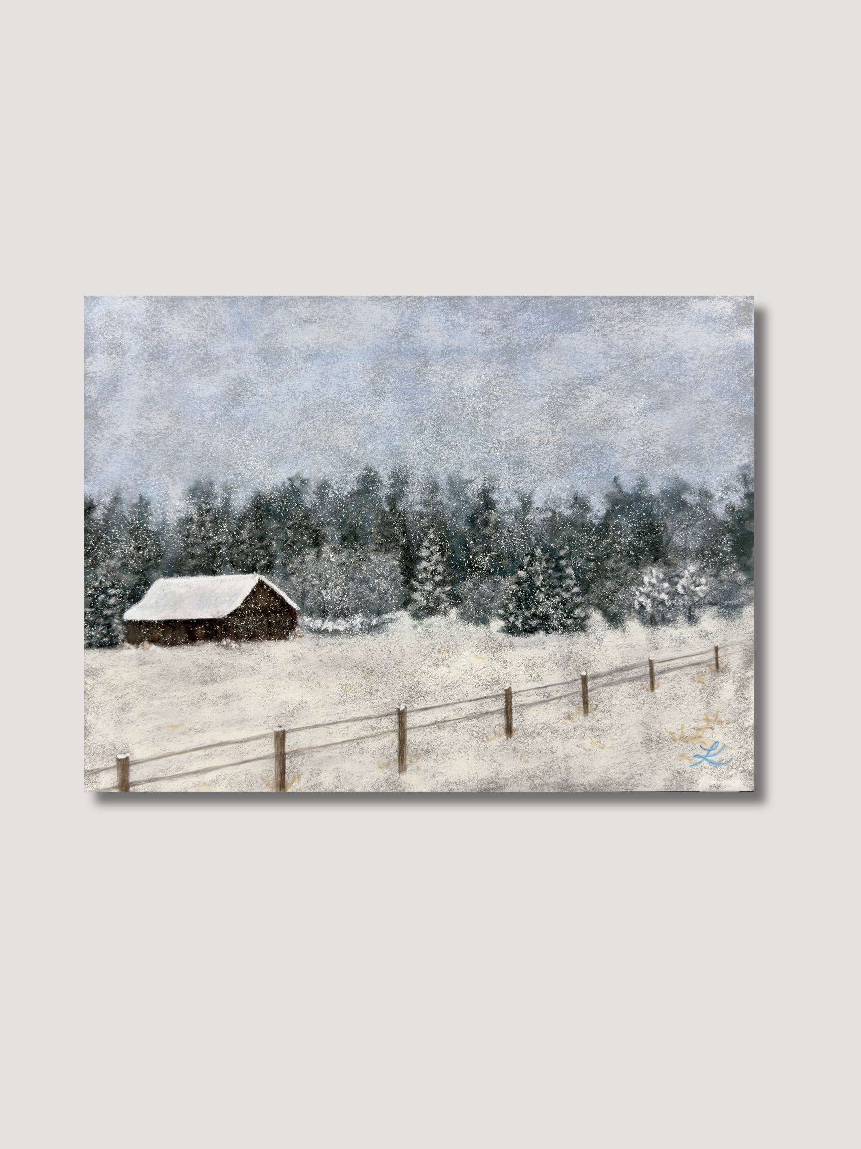 "Wrapped in White" Original Soft Pastel Painting