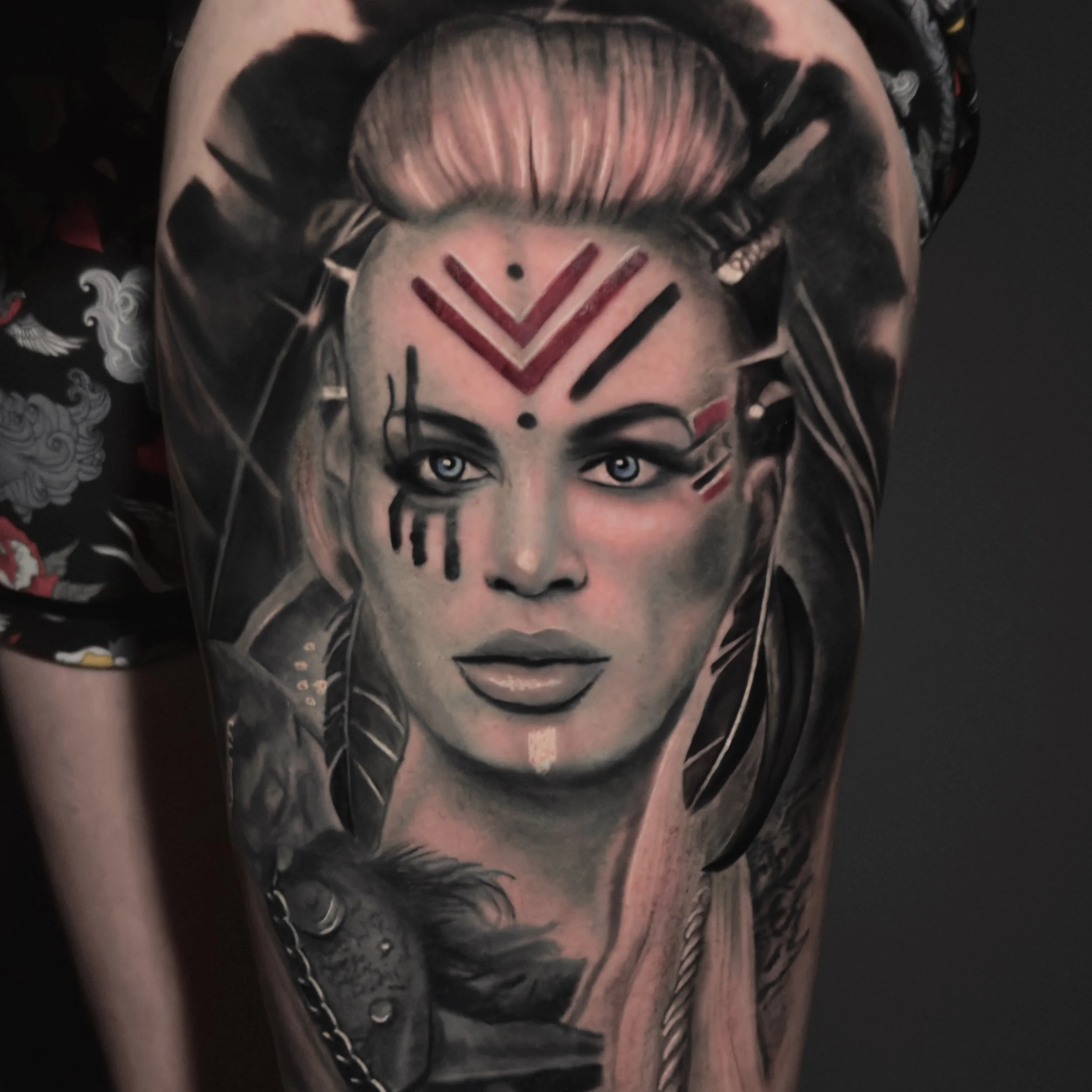 Female portrait tattoo bryn beer river market tattoo company 