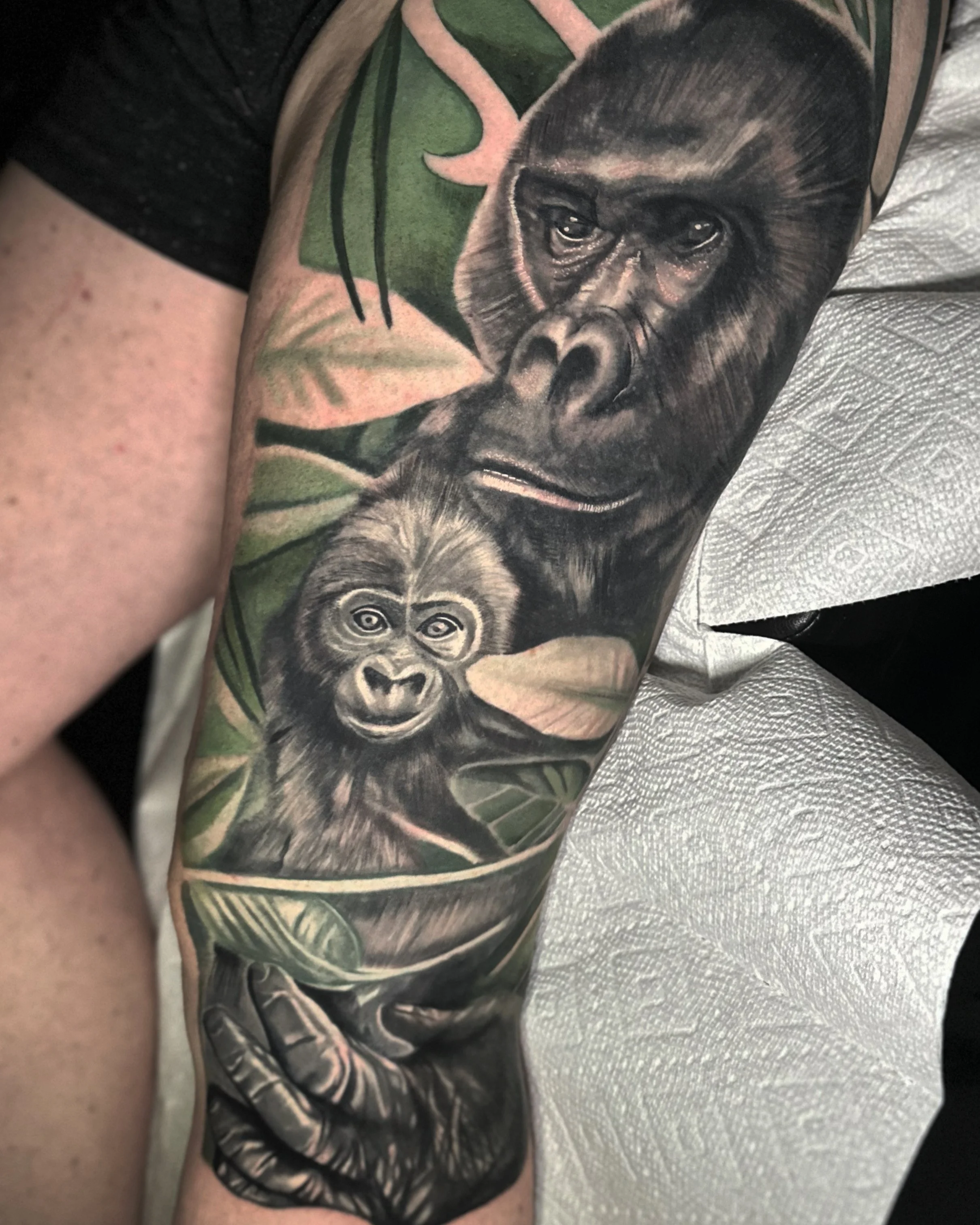 Gorilla portrait bryn beer river market tattoo company 