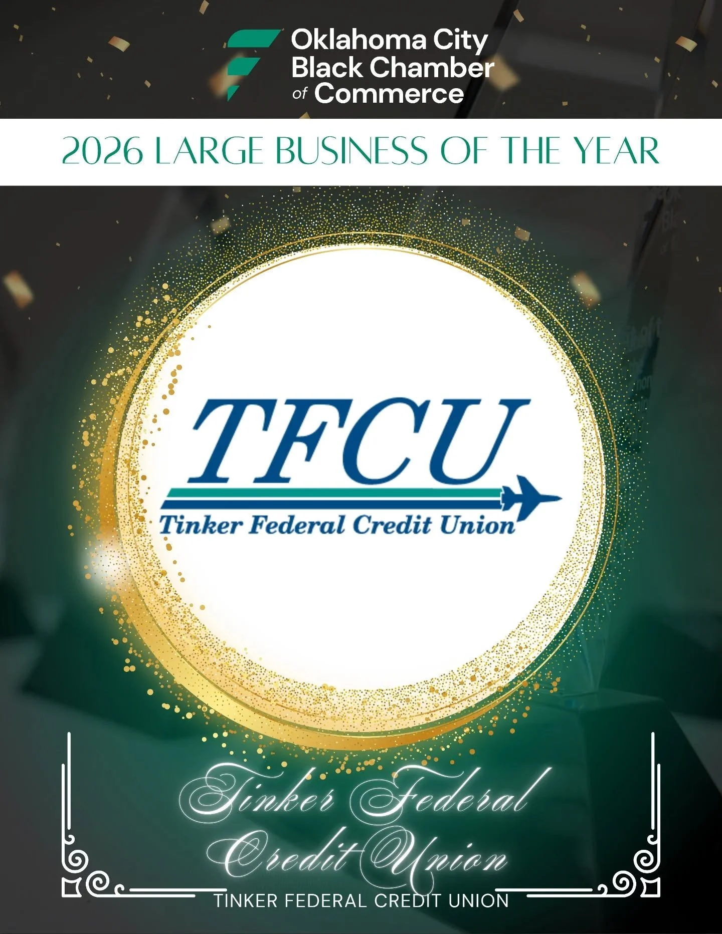 Congratulations to our Large Business of the Year, @tinkerfcu !

Tinker Federal Credit Union shows their commitment to our community in many ways. One of those ways is through the financial literacy workshops they offer through the OKCBCC. We have 3 