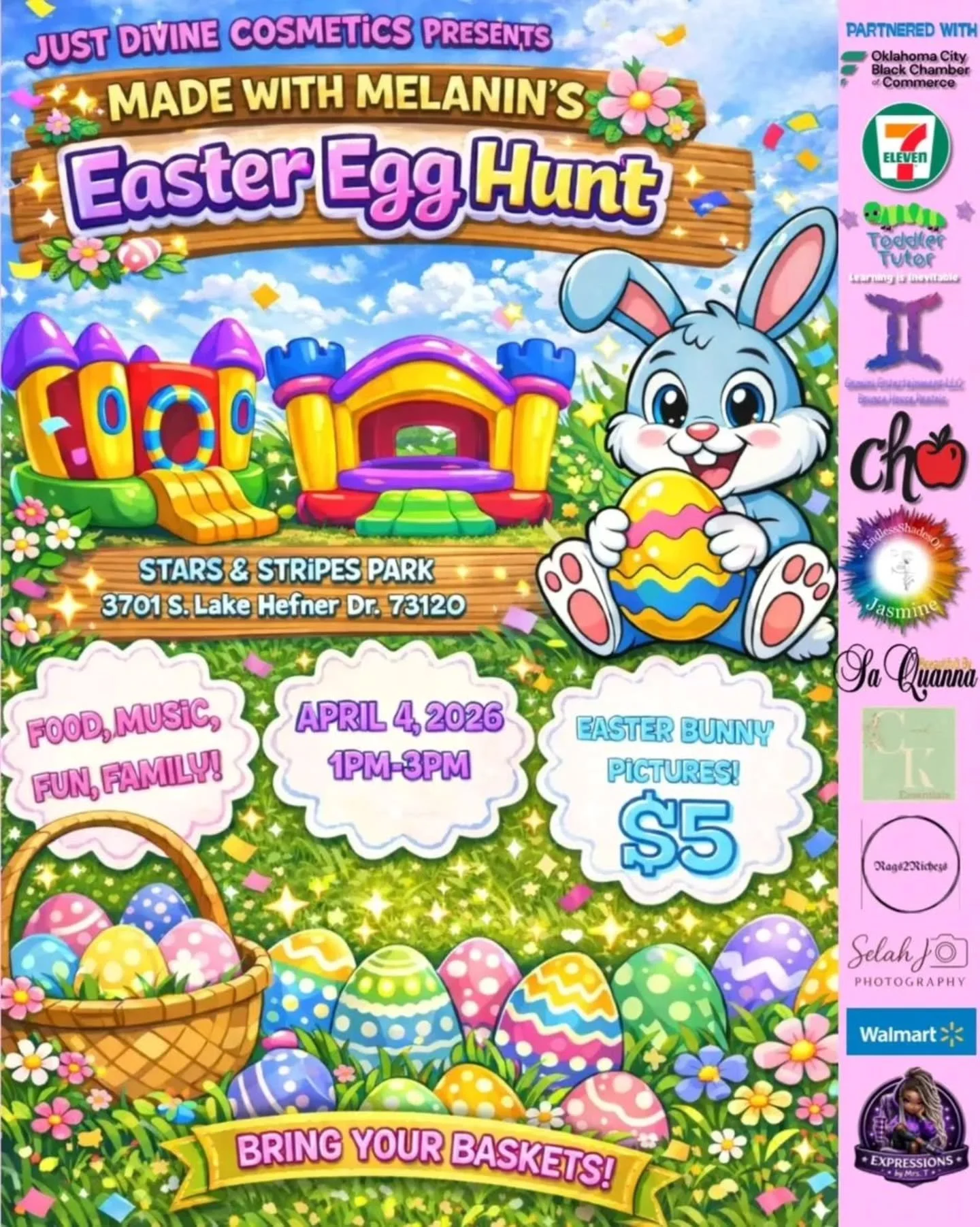 🐰🌸 HAPPENING TODAY! 🌸🐰

Join us for the Made with Melanin&rsquo;s Easter Egg Hunt&mdash;a beautiful celebration of community, culture, and family fun! 💐✨

📍 Stars &amp; Stripes Park
📍 3701 S. Lake Hefner Dr., OKC
⏰ 1:00 PM &ndash; 3:00 PM

Bri