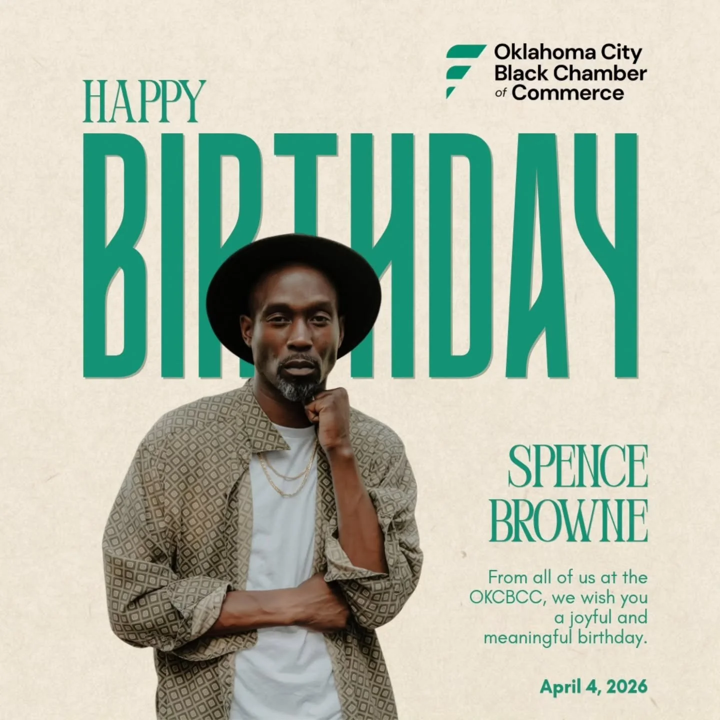 🎉 Happy Birthday, Spence Browne! 🎉

Today, we celebrate not only an incredible leader but a valued member of the OKC Black Chamber of Commerce family. Spence, your passion, creativity, and commitment to excellence continue to make a lasting impact 