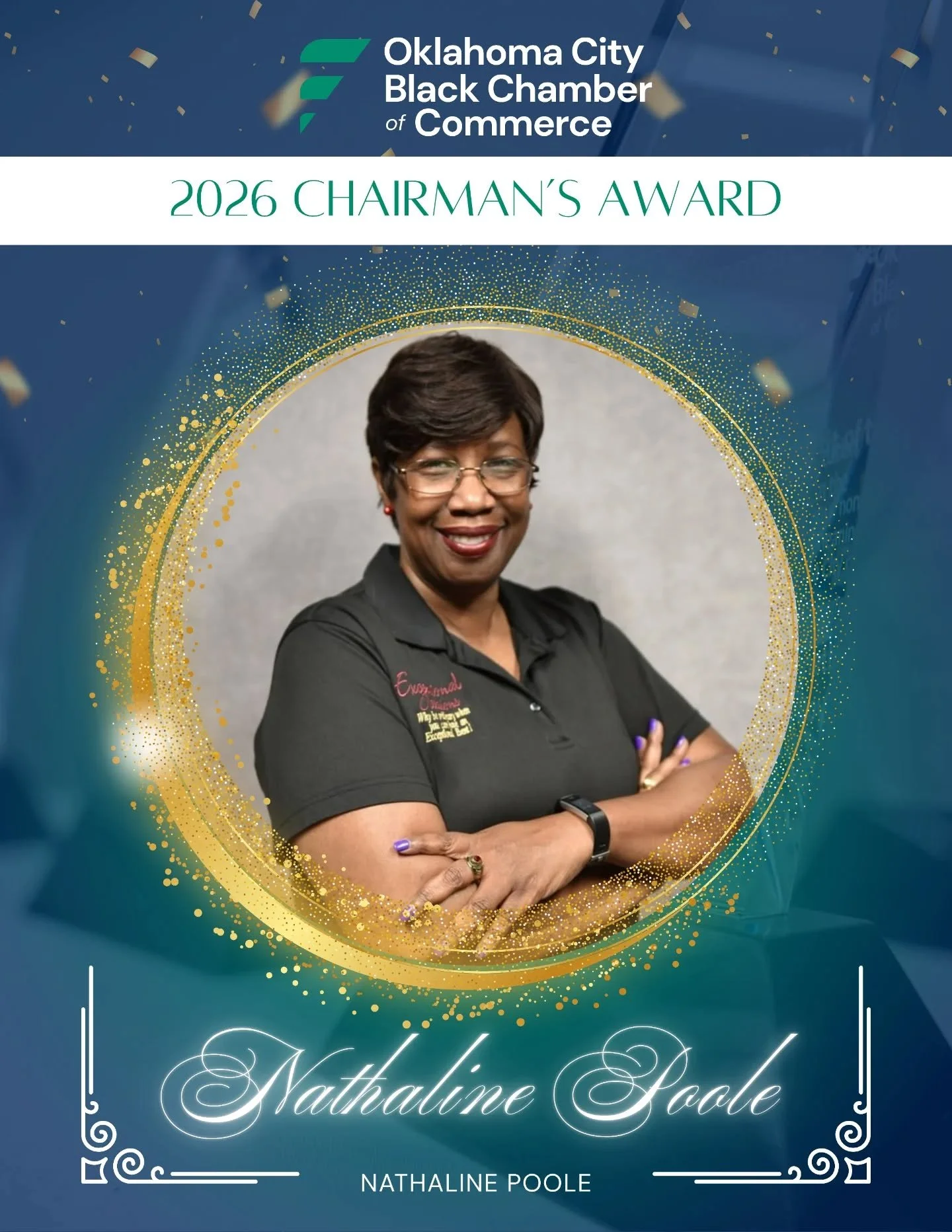 Congratulations to our Chairman's Award recipient, @exo.eventengineer1 !

Natalie Poole, the owner of Exceptional Occasions, has been a member of the OKCBCC Board of Directors since 2024. She leads our Community Engagement Committee, and is always th