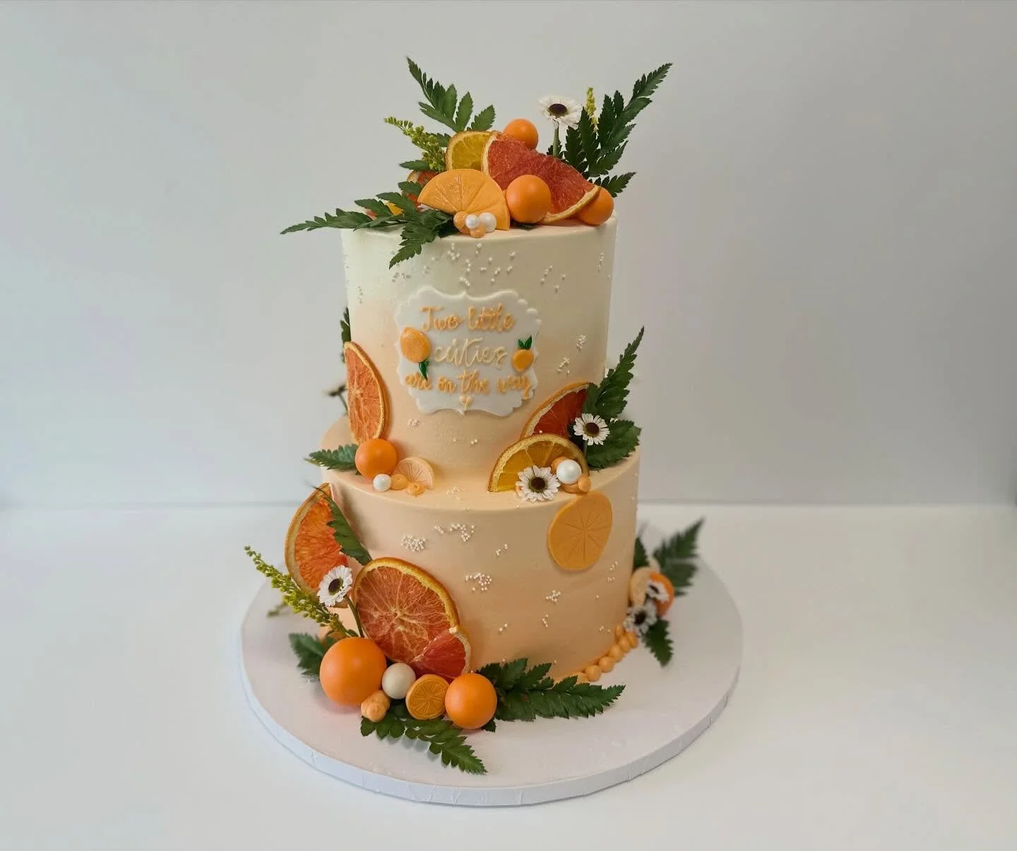 An oldie but so stinking adorable! Two little cuties on the way! 🍊 🍃 

#littlecutie #orange #babyshowercake #ky #throwback