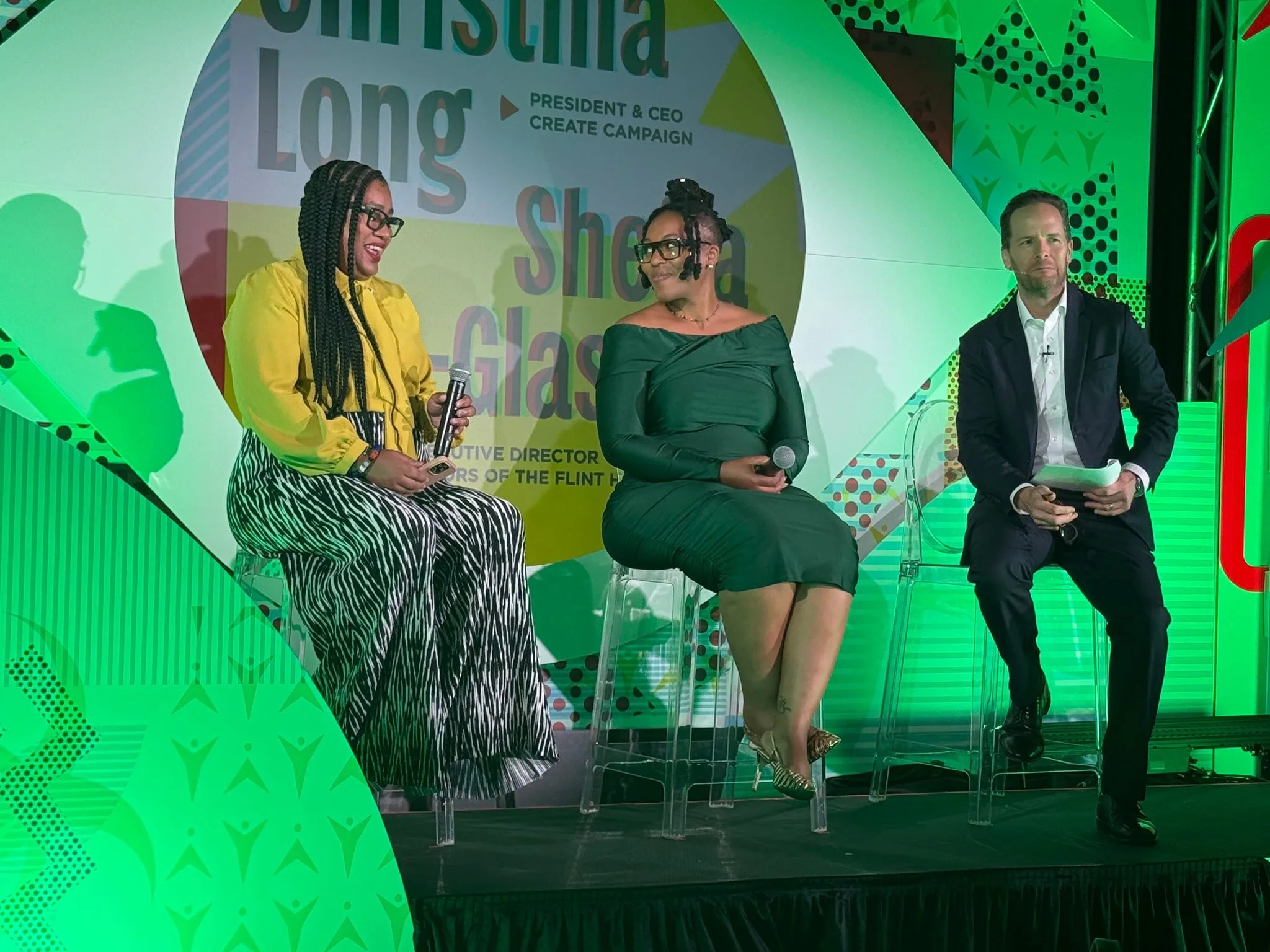 Still taking it all in. ✨🫶🏾

Tonight I had the huge honor of joining Ed O'Malley, President &amp; CEO of the Kansas Health Foundation, and my big sister in this work ,Stina Long, the founder &amp; president of Create Campaign on stage at #HealthRis