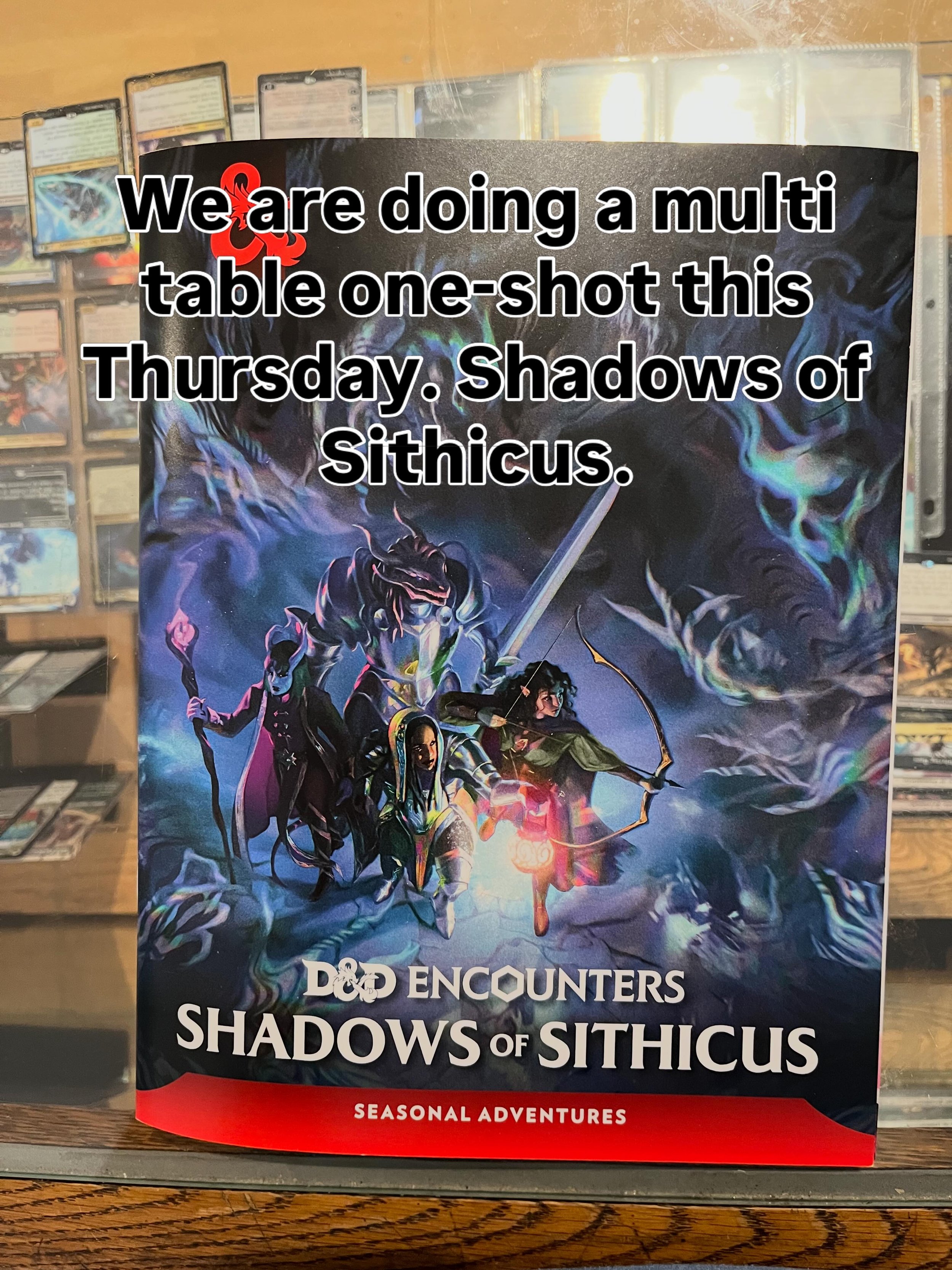 Wizards of the coast sent me free stuff to run one of their new multi table encounters this Thursday. Should be a lot of fun. The adventure looks cool.  If you want to create a character it must be 3rd level, standard array, and you get 1 common magi