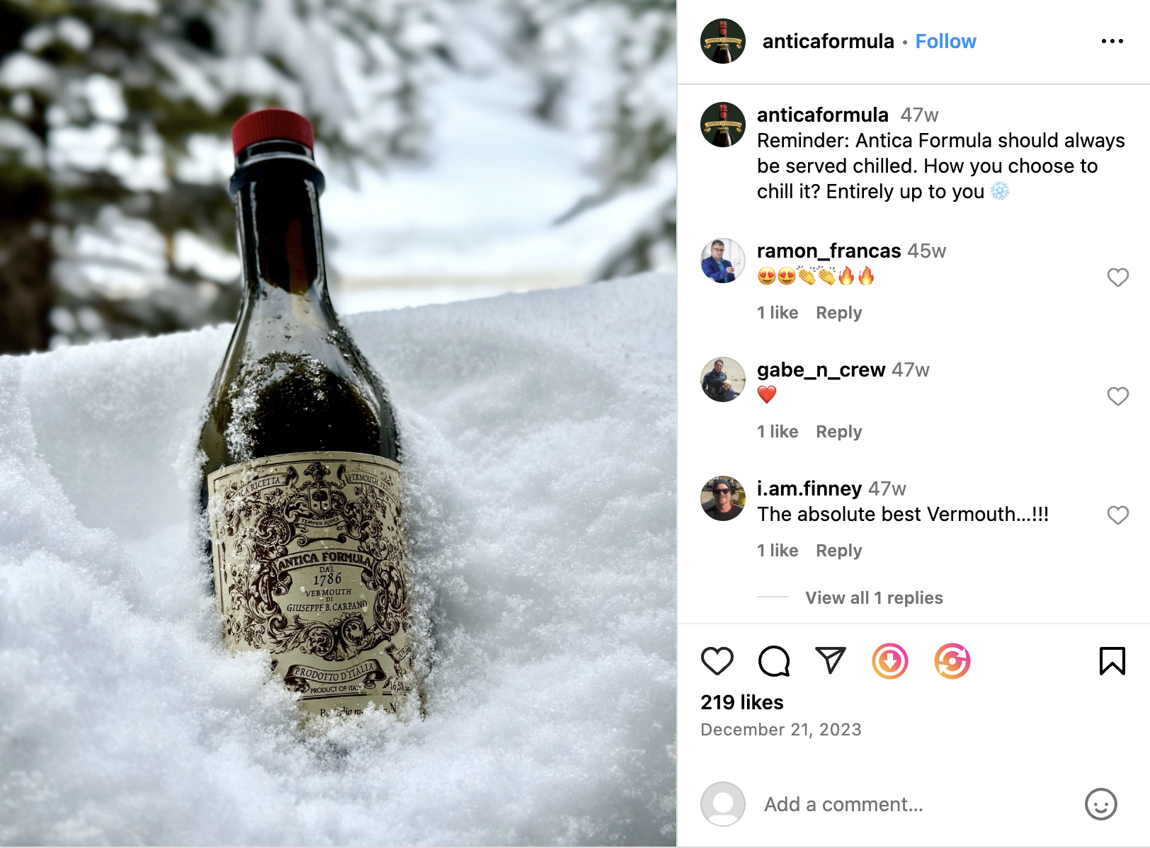 Antica Formula In Snow