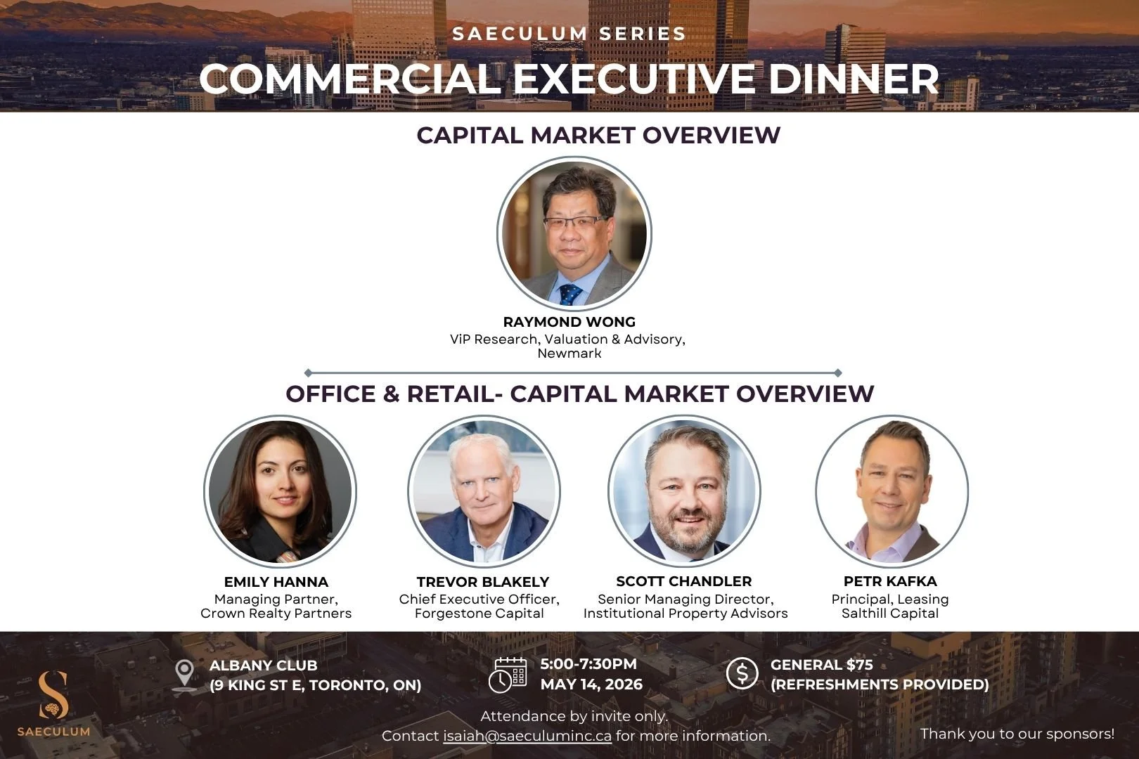 Saeculum Series Dinner- Executives in Commercial Real Estate