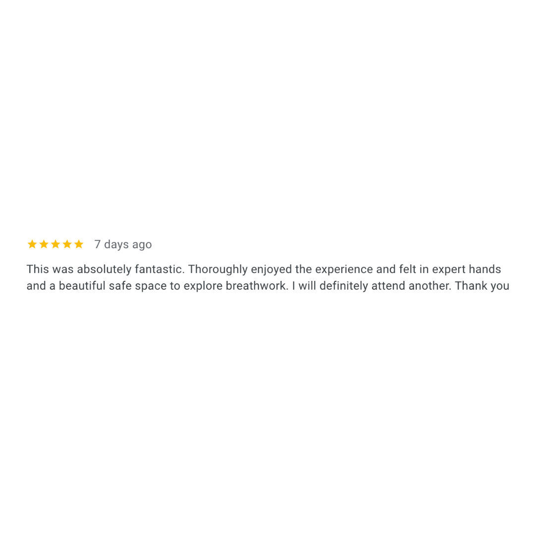 Five yellow stars rating and a five-star customer review in black text.