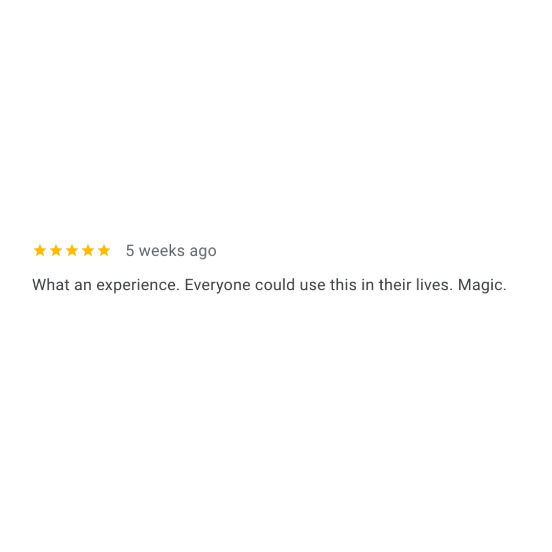 Five star review and rating of breathwork experience