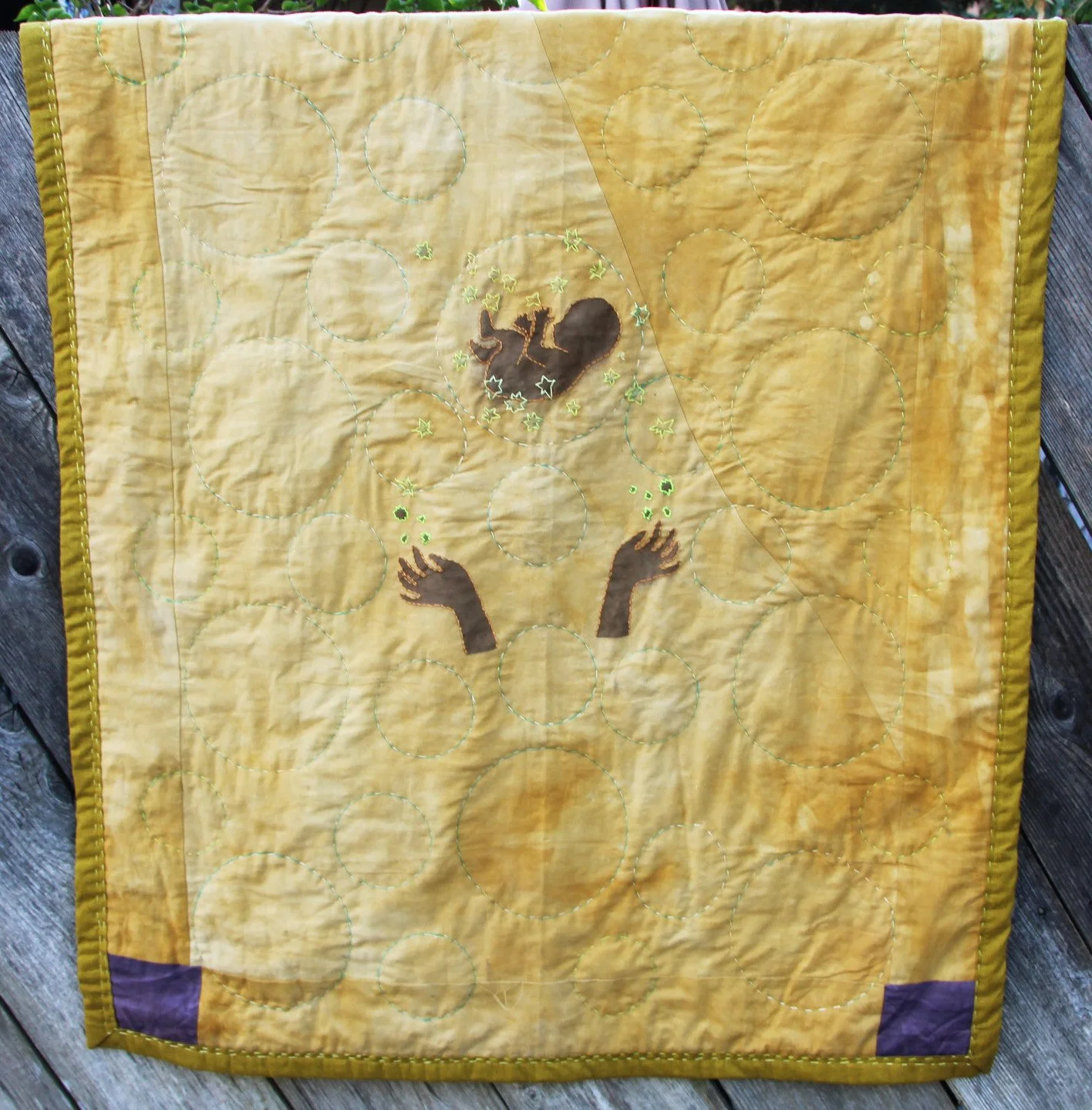 Quilt — Gifted to a Friend’s Newborn Son (2023) Logwood, Marigold, Iron Mordant Print