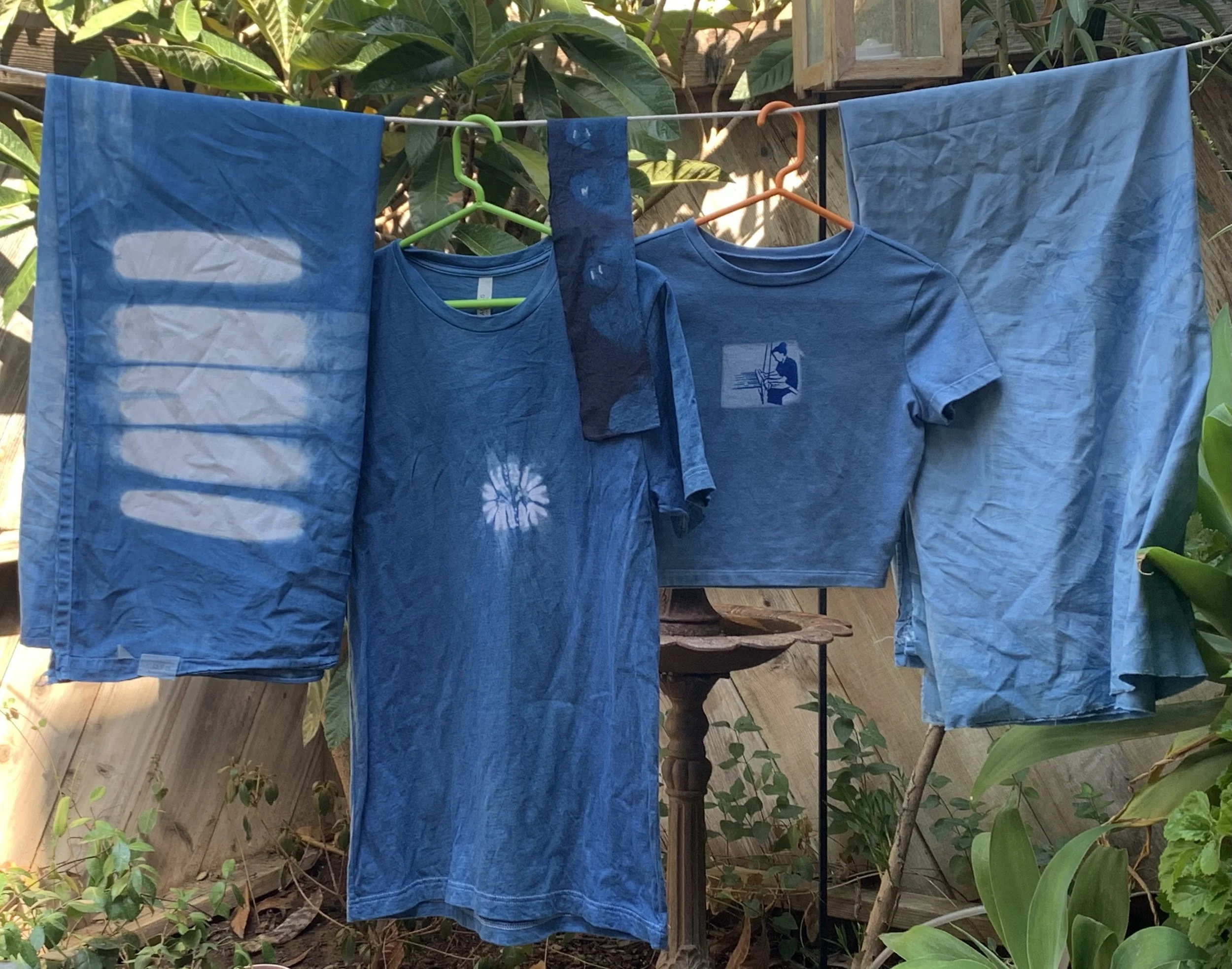 Indigo Adventures (2021) — Stitch and block shibori, indigo dye