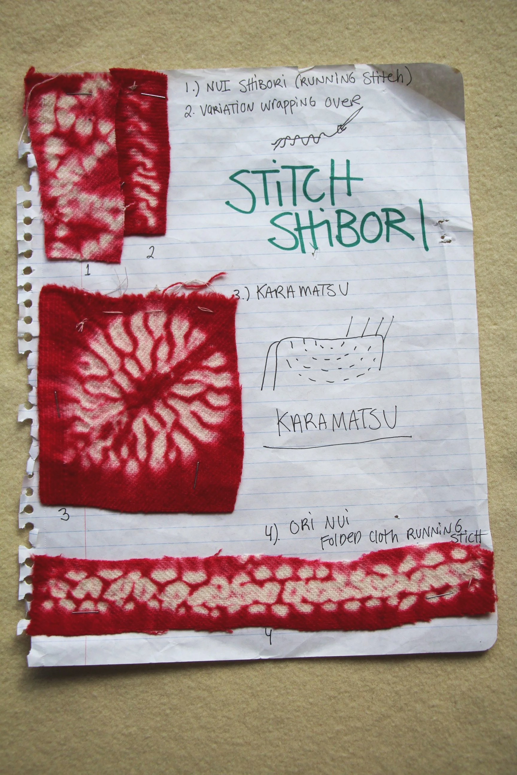 Shibori Workshop Notes from Grad School