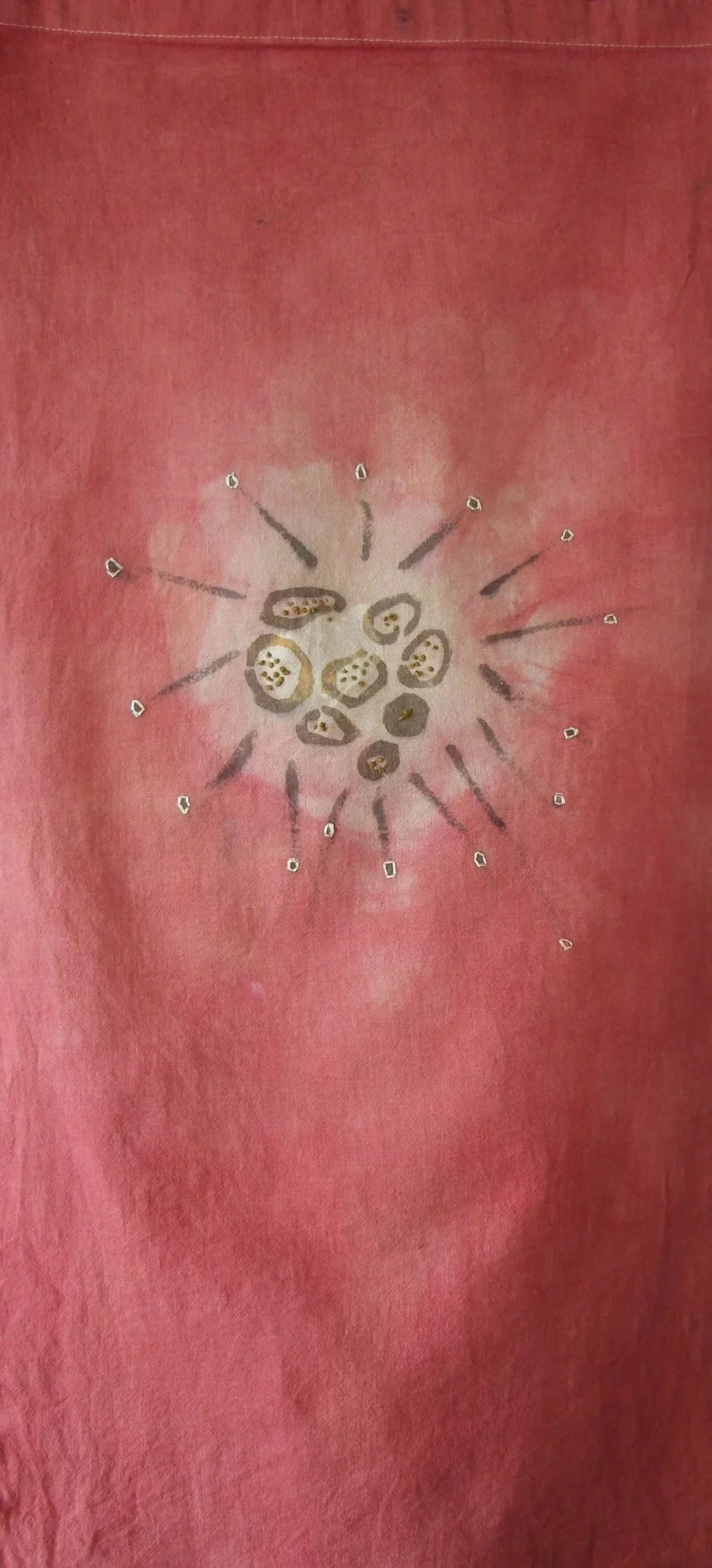 Madder Bottle Nova (2024) — Shibori, Madder, Iron Mordant Print, Embroidery