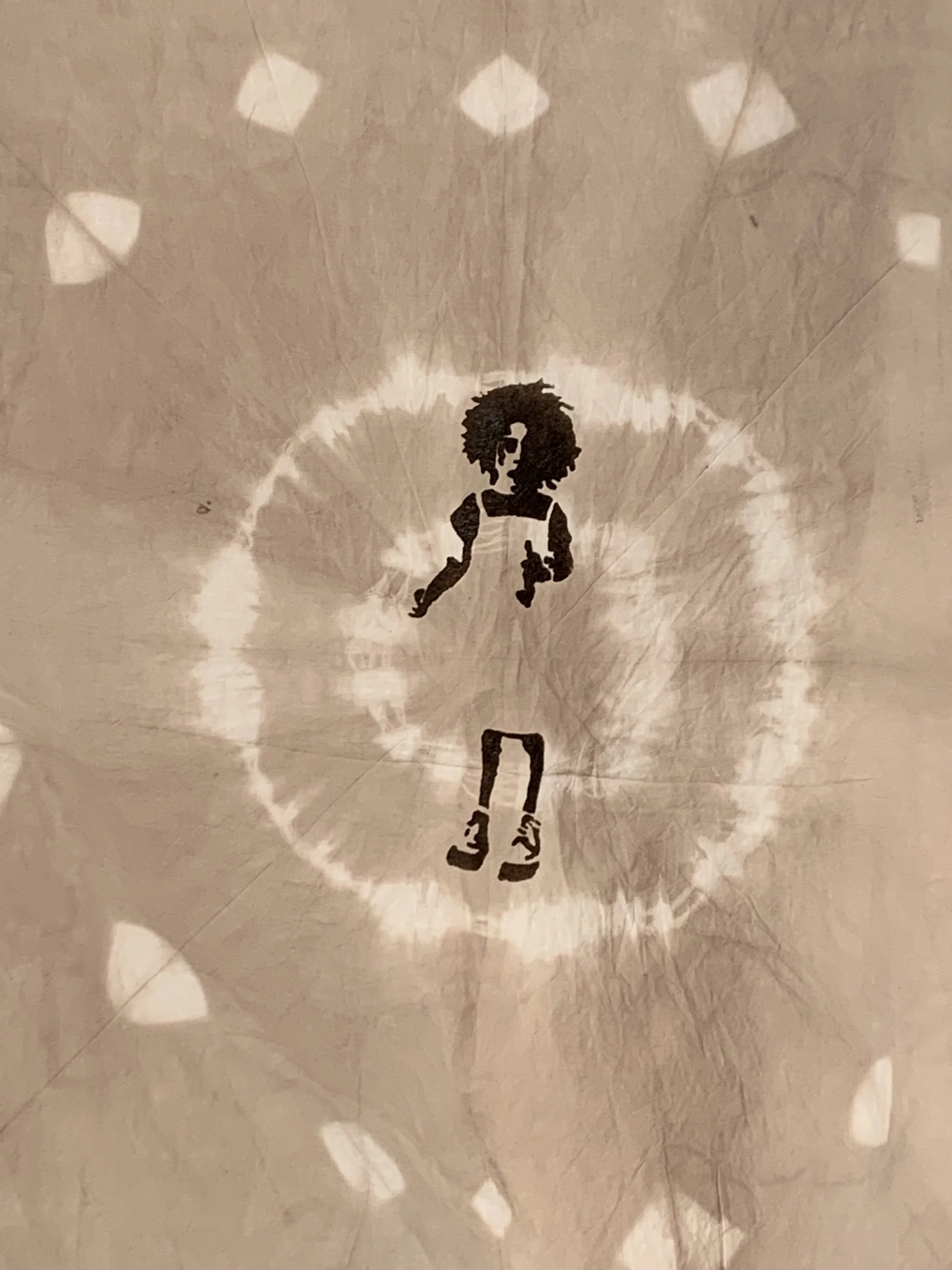 Walnut Girl (2022)—Dyed and Printed with Walnut, Stitch Shibori