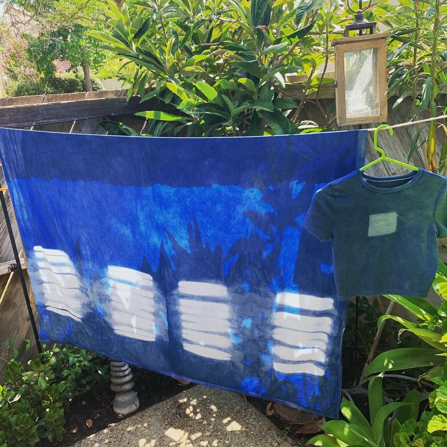 Indigo Adventures (2021)—Block Shibori Recycled cotton, indigo dye
