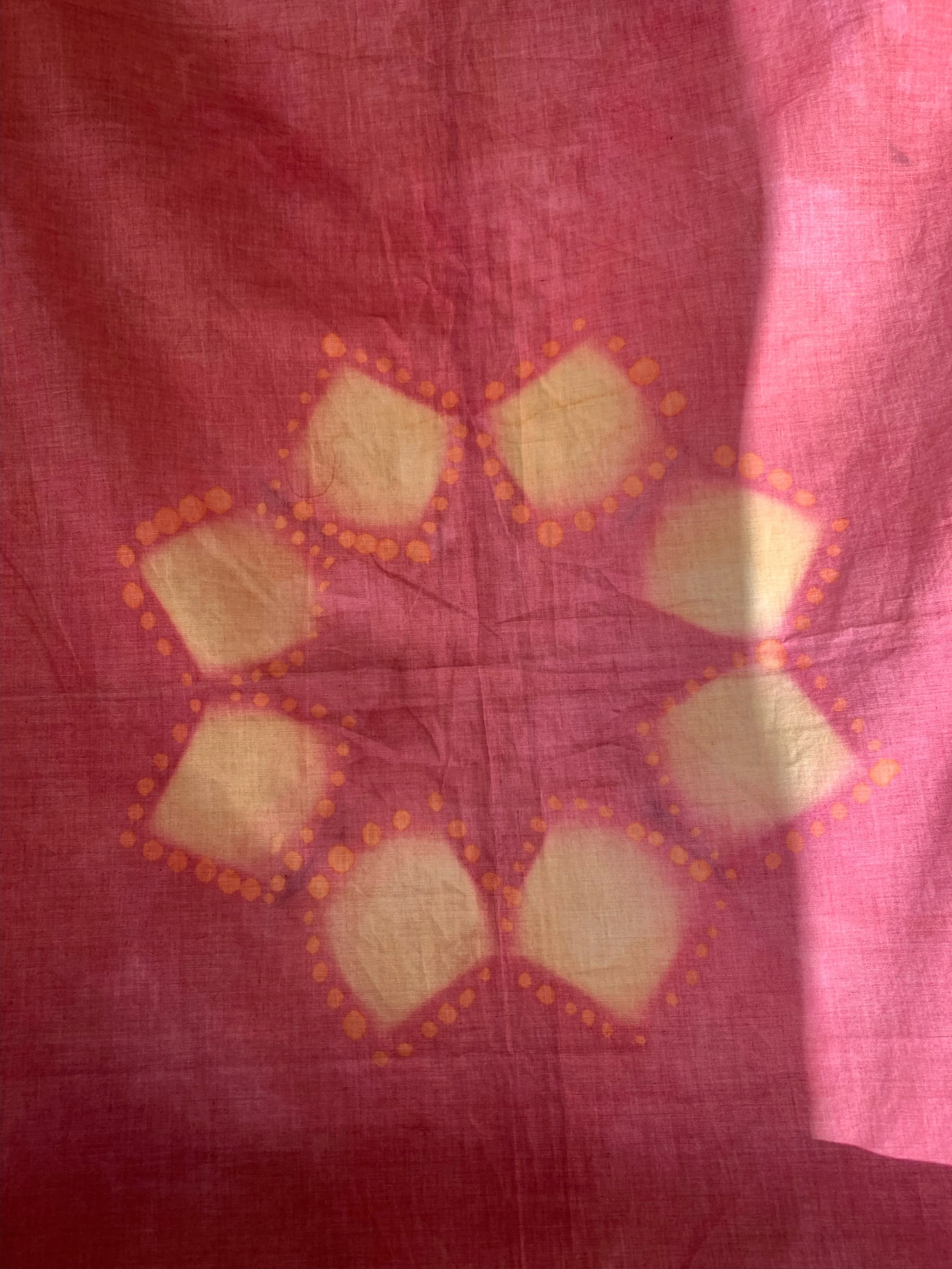 Block Shibori — Cochineal, Lemon, detail