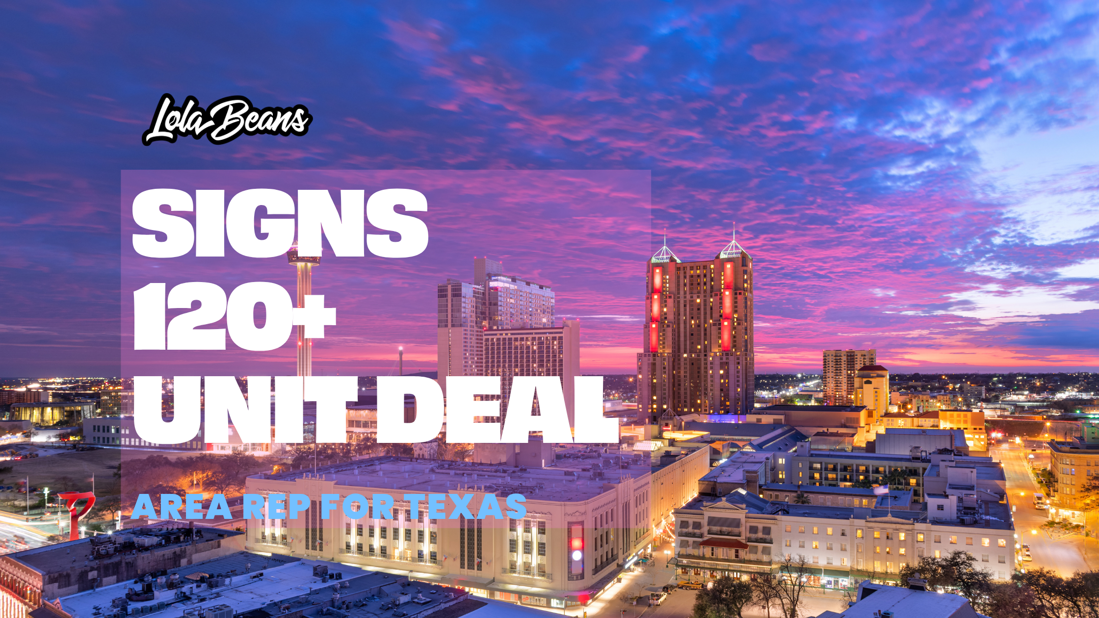 Lola Beans Signs 120+ Unit Area Representative Agreement for the State of Texas