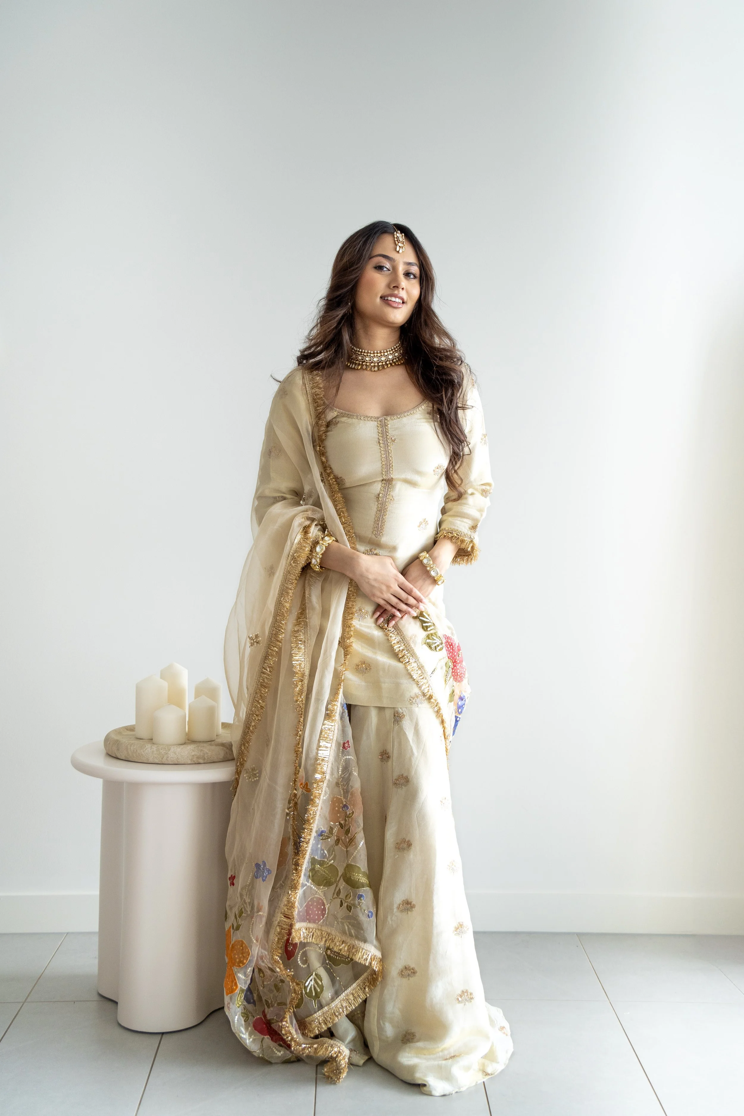 Heer Sharara with Hand Painted Dupatta