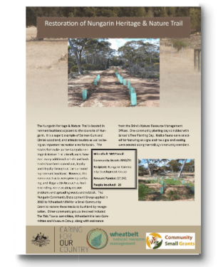 Nungarin Restoration of Nungarin Heritage and Nature Trail — Wheatbelt NRM ...