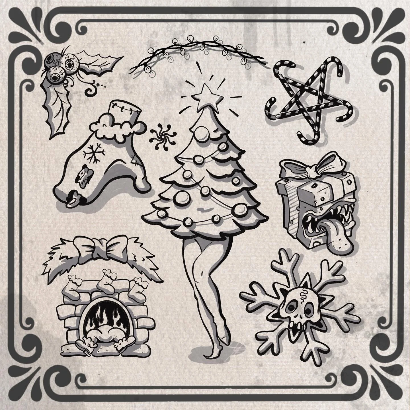 IF you still don&rsquo;t have xmas mood, I can give you some of mine. Merry Xmas or New year or whatever 🥂
Just DM me 📩
.
Amsterdam 
Zeist
#vldrtattoo
#xmastattoo
#blacktattoo