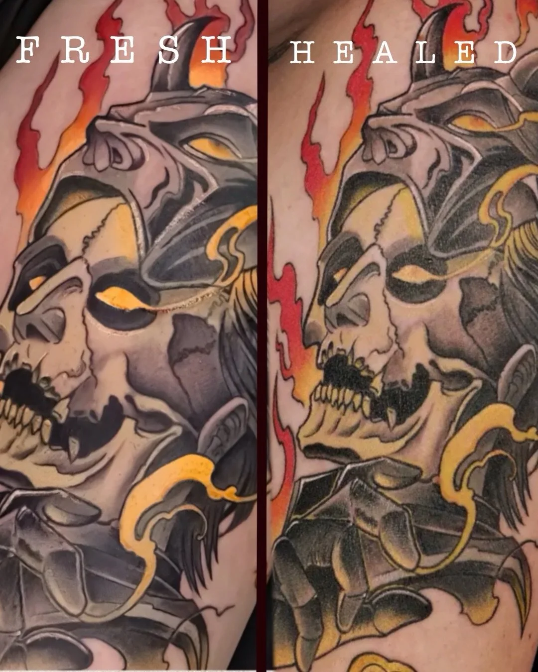 FRESH VS HEALED TATTOO
To be honest, most of the difference here comes from different cameras and lighting 📸🕯️
But there&rsquo;s something that actually matters.
When choosing a tattoo artist, you should look not only at fresh tattoos, but at heale
