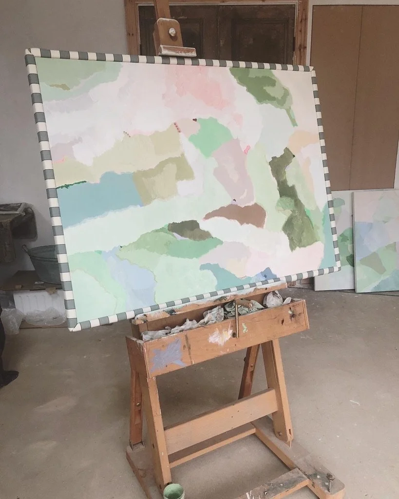 Original painting with fabric frame by artist Philippa Jeffrey