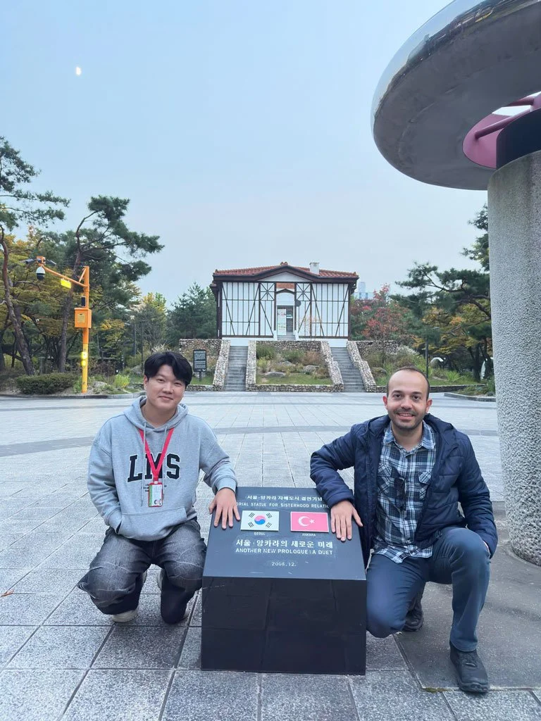 Turkish travelers visiting Yeouido Turkey Sister Park on a private customized Korea tour highlighting cultural friendship between Korea and Turkey.