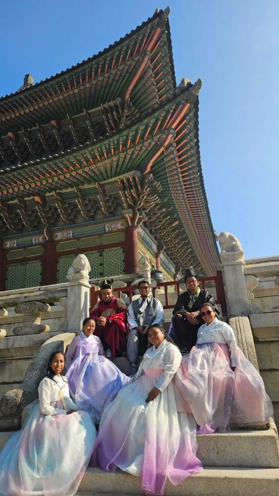 Madagascar Travelers Enjoy Gyeongbokgung in Hanbok