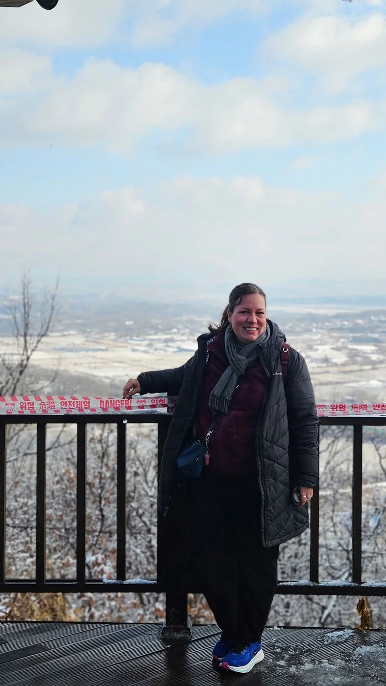 Mexico family exploring the DMZ from Dorasan Observatory.