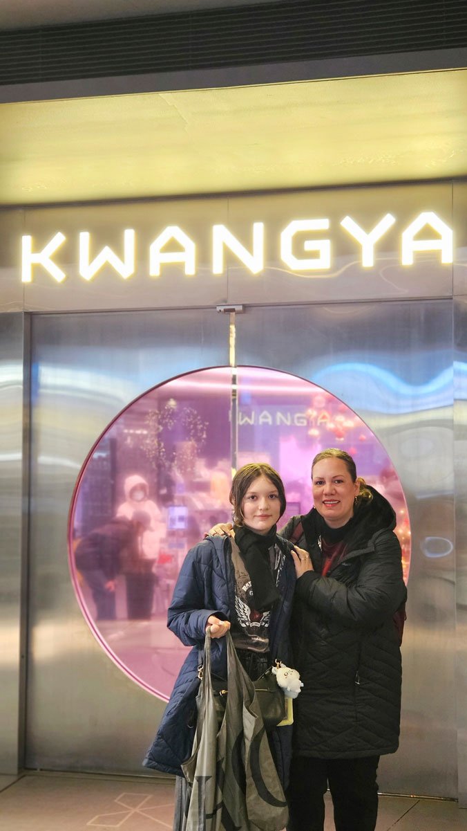 Mexico family experiencing KWANGYA's virtual world of cultural wonders.