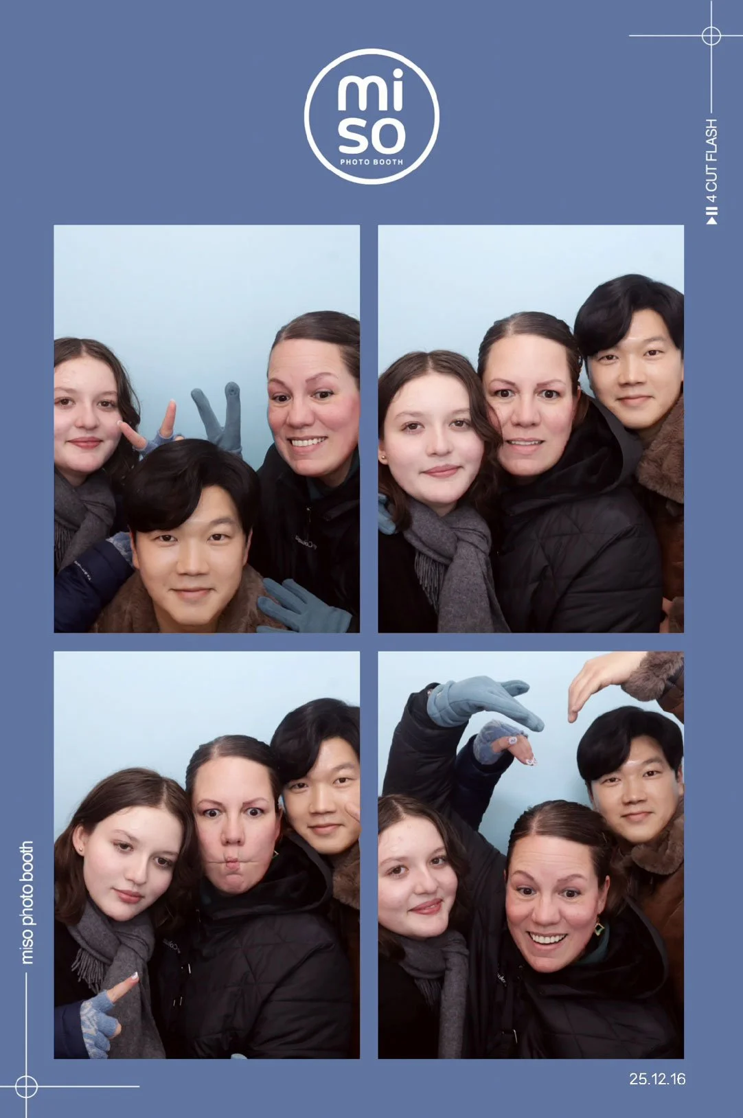 Mexico family taking fun 4-cut photos in Seoul.