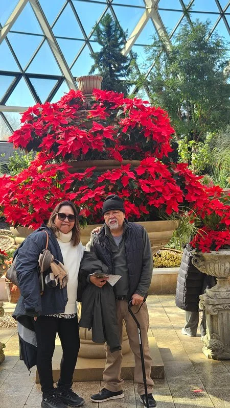 Filipino travelers taking photos at Seoul Botanic Park greenhouse