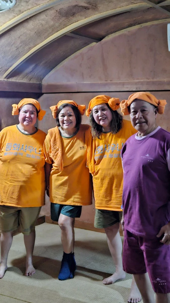 Filipino visitors enjoying Korean jjimjilbang wellness experience