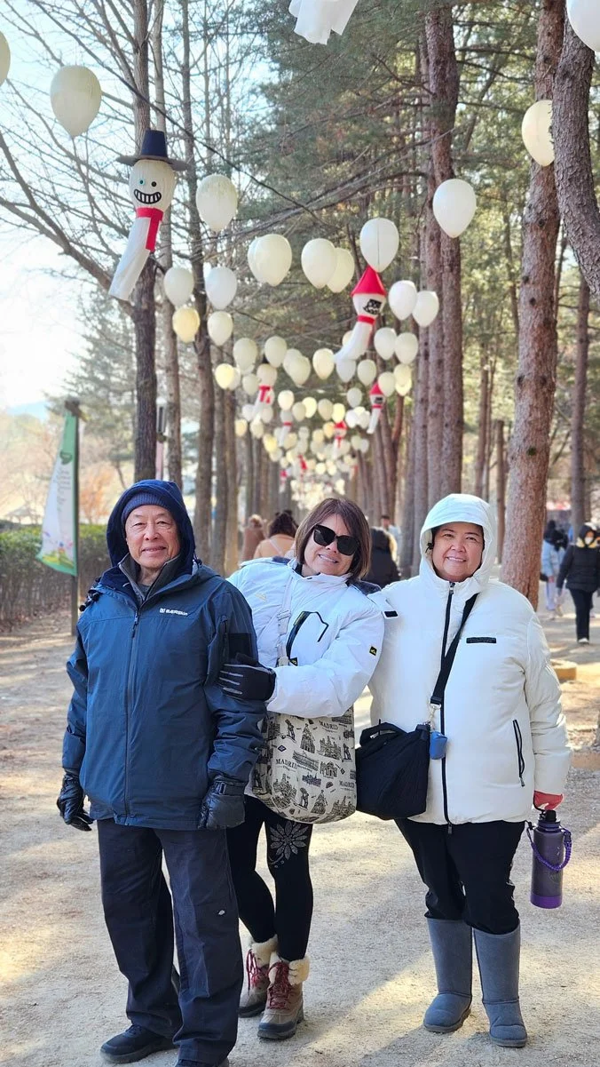 Winter wonderland scenery at Nami Island South Korea