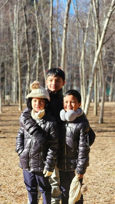 Philippine family enjoying a private tour experience on Nami Island
