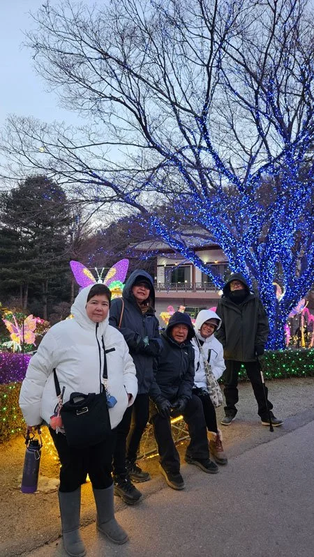 Magical evening atmosphere at Garden of Morning Calm in Gapyeong Korea