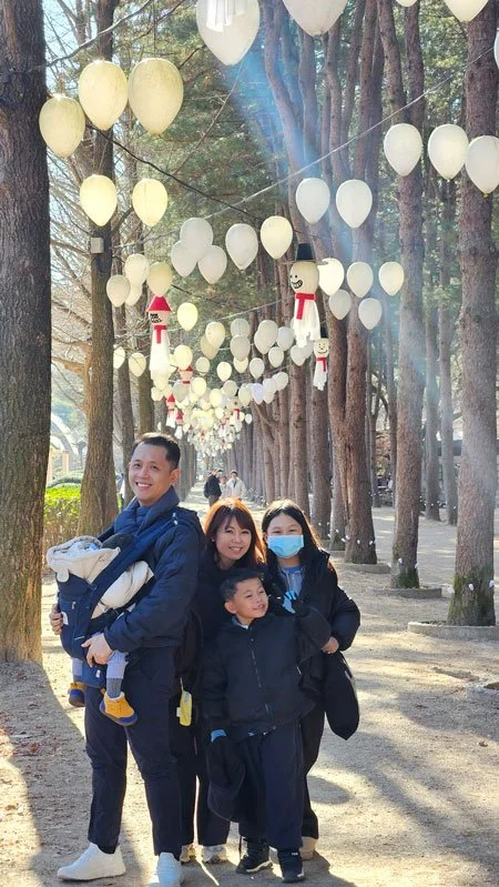 Adventure for Singapore and Malaysia family on a private tour at Nami Island.